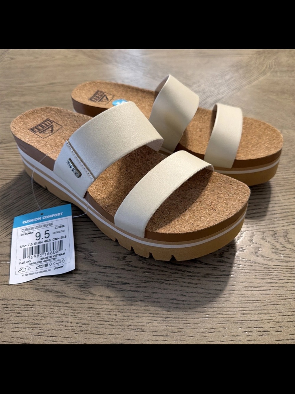 REEF Women's Cushion Vista Higher Slide Size 9.5 -Vintage Tan